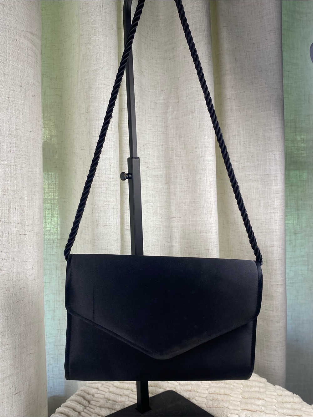 Vintage 1980s Nordstrom 100% Pure Silk Evening Clutch with Original Mirror